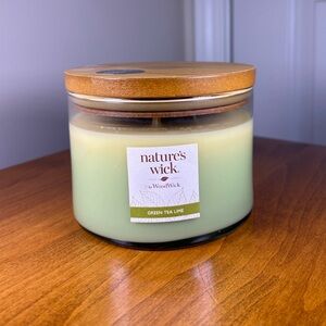 Woodwick / Nature’s Wick Green Tea Lime scented Candle (Large / 18oz)